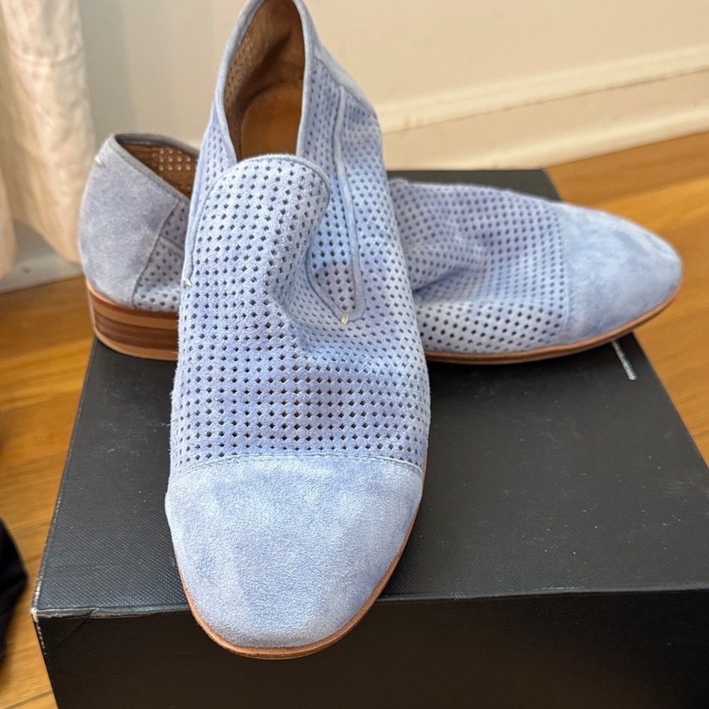 Jeffrey Campbell Light Blue suede Perforated Loafers